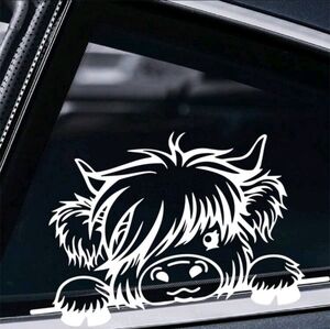 Peeking Farm Cow Animal Vinyl Graphic Auto Wall Car Laptop Decal Animal Sticker